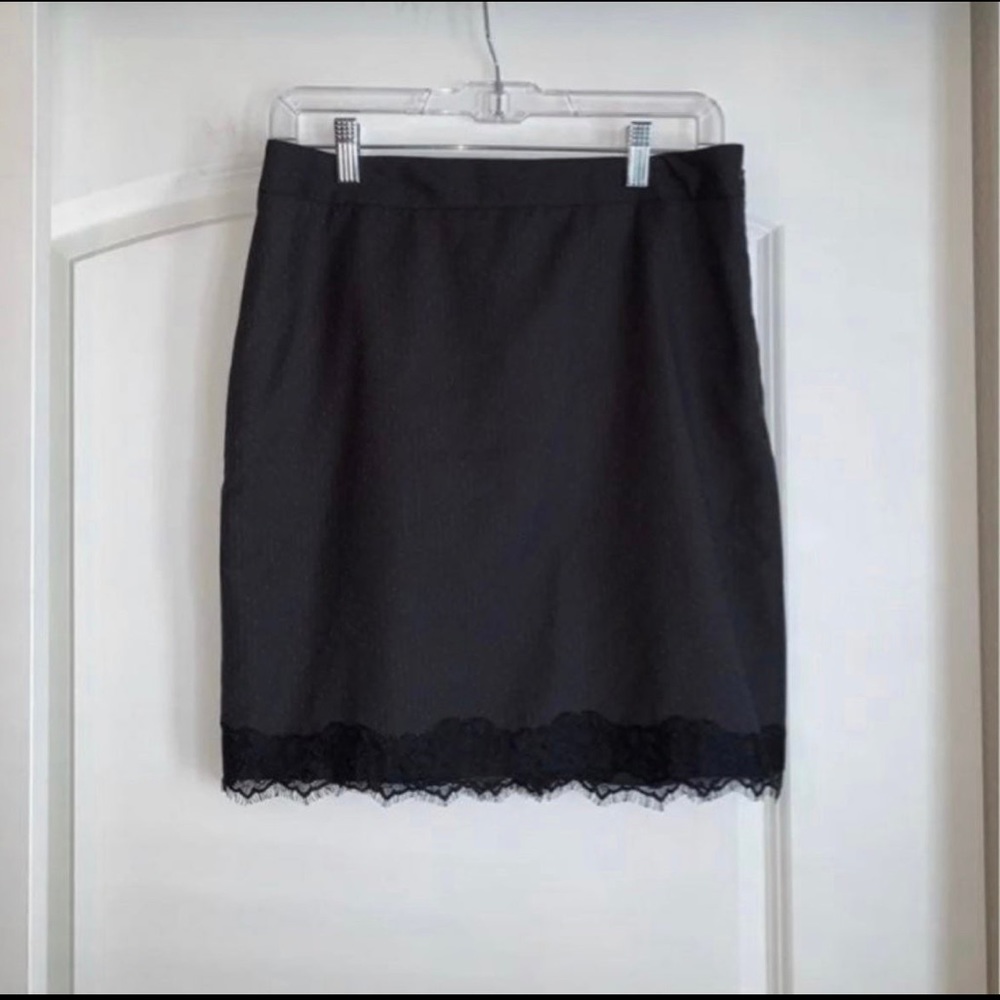 LOFT Black Lace Trimmed Skirt BOGO 50%